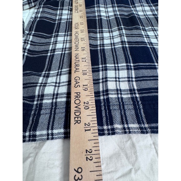 Madewell Plaid Shirt Top Women's Medium Blue White Check 3/4 Sleeve Tailgate - Picture 5 of 7